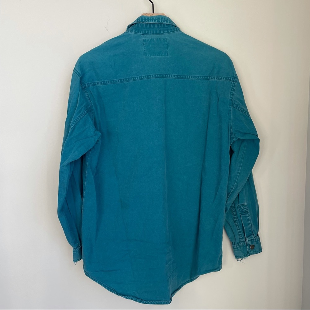 SOLD Vintage Levi’s Teal Blue Button Down Work Shirt - Picture 7 of 9